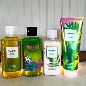 Lot of BBW Waikiki Beach Coconut: 2 shower gel; 1 body lotion; and 1 body cream